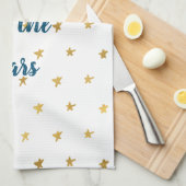 白金ゴールド星 キッチンタオル (四つ折り)