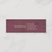 白金ゴールド書道ヨガ瞑想禅シンボル スキニー名刺 (裏面)