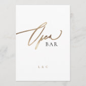 白金ゴールド書道5 x 7の結婚OPENバー記号 (正面)