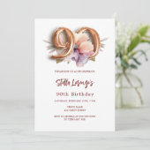 白金ゴールド桃フローラ90歳 招待状 (スタンド正面)