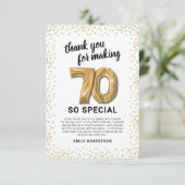 白金ゴールド第70回大人誕生日 サンキューカード (スタンド正面)