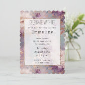 白金ゴールド紫フローラ 招待状 (スタンド正面)