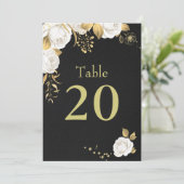 白金ゴールド花黒い表 招待状 (スタンド正面)