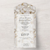 白金ゴールド蓮の花 オールインワン招待状 (内側)