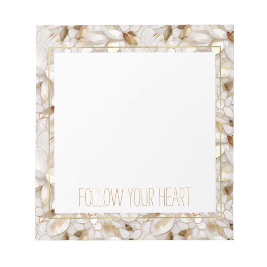 白金ゴールド蓮の花 ノートパッド (正面)