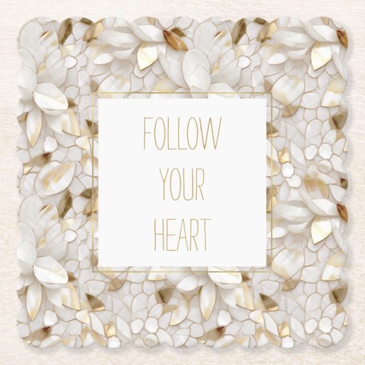 白金ゴールド蓮の花 ペーパーコースター (正面)