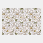 白金ゴールド蓮の花 ラッピングペーパーシート (正面3)