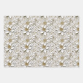 白金ゴールド蓮の花 ラッピングペーパーシート (正面2)