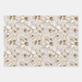 白金ゴールド蓮の花 ラッピングペーパーシート (正面)