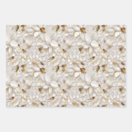 白金ゴールド蓮の花 ラッピングペーパーシート