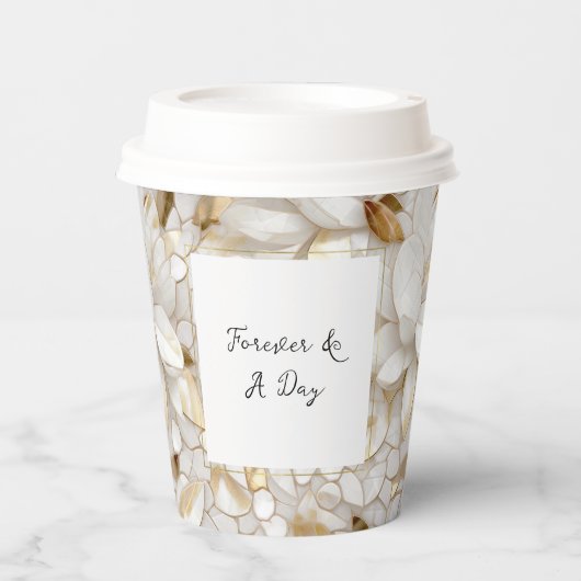 白金ゴールド蓮の花 紙コップ (正面)