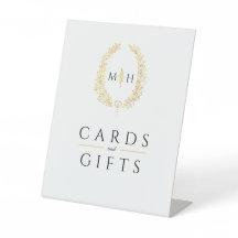 白金ゴールド黒のモノグラ結婚ムのカードと贈答品