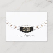 白金ゴールド（ピンク赤グラデーション大理石モノグラム） 名刺 (正面)