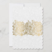 白金レースのウェディングシャワー招待状 招待状 (裏面)