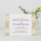 白金レースのウェディングシャワー招待状 招待状 (スタンド正面)