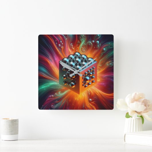 白金球 スクエア壁時計 (ホーム)