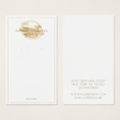 白金金ゴールドグリッタージュエリーイヤリングディスプレイカード (正面&裏面)