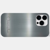 白金銀ステンレス鋼プリント Case-Mate iPhoneケース (裏面 (横))