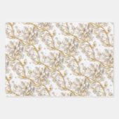 白金 結婚 花柄 エレガント サマー ラッピングペーパーシート (正面2)