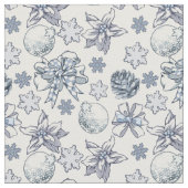 白銀のクリスマス模様 ファブリック (クローズアップ)