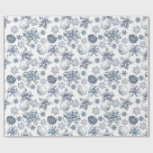 白銀のクリスマス模様 ラッピングペーパー (フラット)