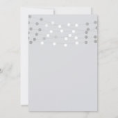 白銀のストリングライト モダンチックなエンゲージメント 招待状 (裏面)