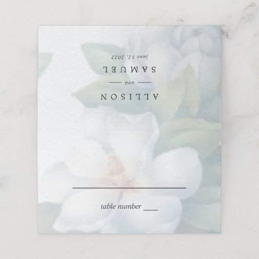 白銀のハナミズキ結婚の花 プレイスカード (外部開封)