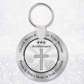 白銀の教会のパーソナライズされたパーティーの好意 キーホルダー