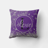 白銀の星が紫の蓮の曼荼羅 クッション (裏面)