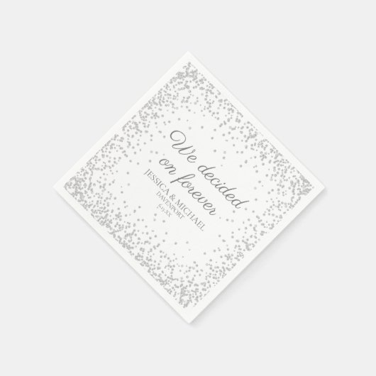 白銀の輝き ウェディング 私たち永遠を決めた スタンダードカクテルナプキン (角)
