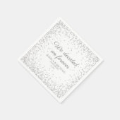 白銀の輝き ウェディング 私たち永遠を決意 スタンダードカクテルナプキン (角)