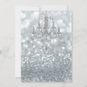 白銀の輝き ボケ グラム シャンデリア パーティ 招待状 (裏面)