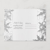 白銀の雪の結晶が舞うSave the Date 案内ポストカード (裏面)