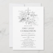 白銀ヴィンテージフローラ聖餐式 招待状 (正面)