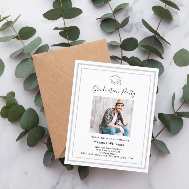 白銀写真卒業パーティーへの招待 (クリエイターアップロード済み)