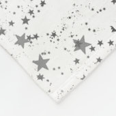 白銀星付きシルバーロータス曼荼羅 フリースブランケット (角)