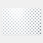 白銀水玉模様包装紙 箔ラッピングペーパーシート (正面3)