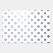 白銀水玉模様包装紙 箔ラッピングペーパーシート (正面)