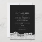 白銀瑪瑙エレガントモダン結婚の 招待状 (正面)