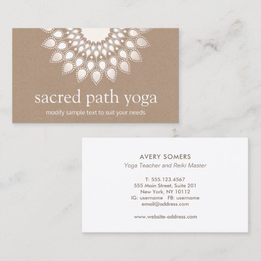 白銀蓮マンダラヨガと仲介 名刺 (正面/裏面)