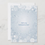 白銀青の雪の結晶 ウェディング 招待状 (裏面)