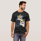 白間抜け猫2匹を子猫にする Tシャツ (正面フル)