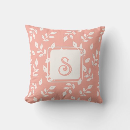 白離れとピンクのパターン クッション (正面)