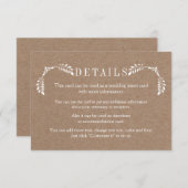 白離れ段ボール結婚の詳細挿入カード エンクロージャーカード (正面/裏面)