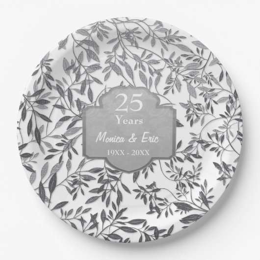 白離れ25周年記念に銀の誕生 ペーパープレート (正面)