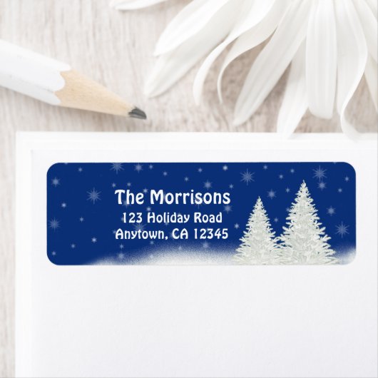 白雪の木 |冬休み住所 ラベル (インサイチュ)