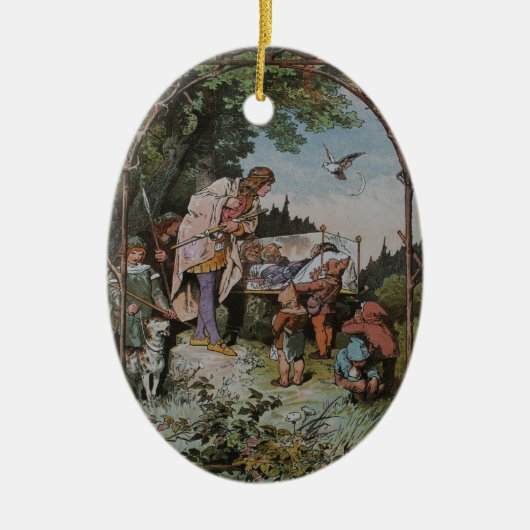 白雪姫が目をさますのを待つ セラミックオーナメント (正面)