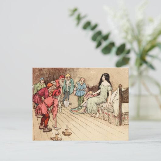 白雪姫と七人こびとのおとぎヴィンテージ物語 ポストカード (スタンド正面)