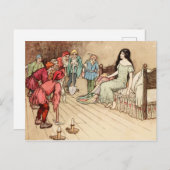 白雪姫と七人こびとのおとぎヴィンテージ物語 ポストカード (正面/裏面)