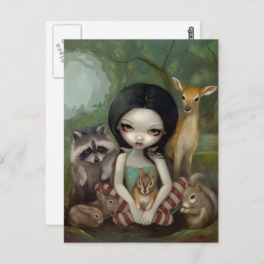 『白雪姫と動物たちの友』 ポストカード (正面/裏面)